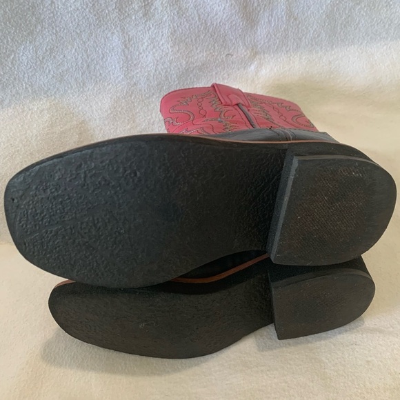 Swift Creek Cowboy Boots Leather Square Toe Toddler Girl Pink Size 9.5 D 1724C - Picture 10 of 13